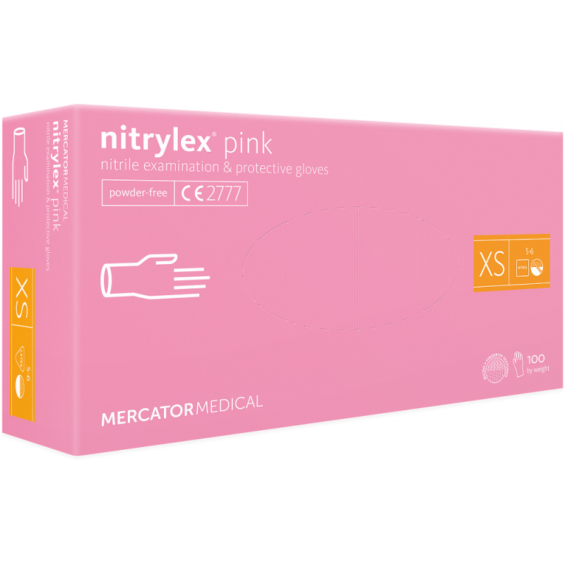 Manusi nitril nepudrate Roz - Nytrilex Set 100 de bucati